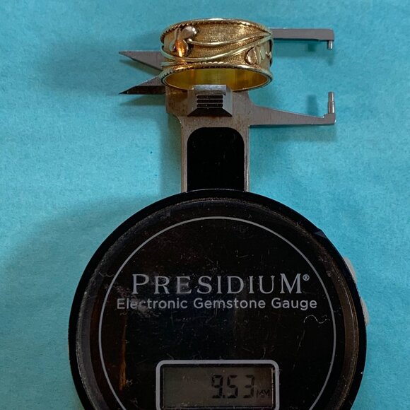 Men's 14KY Gold Butterfly Caterpillar Floral Design Cigar Band Ring Size 10.25 - Picture 11 of 16